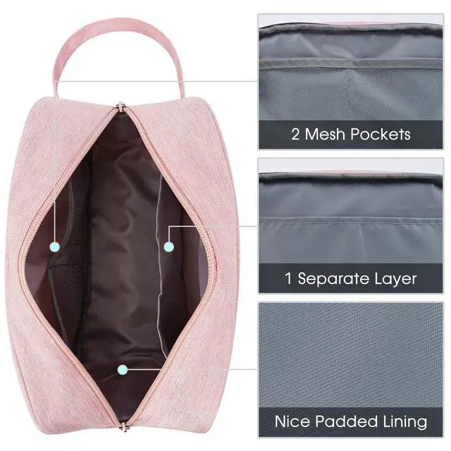 Alt view image 5 of 6 - Travel Toiletry Bag for Women Traveling Dopp Kit Travel Bag for Toiletries Cosmetic Bag Makeup Bag Medicine Bag for Traveling (Pink)