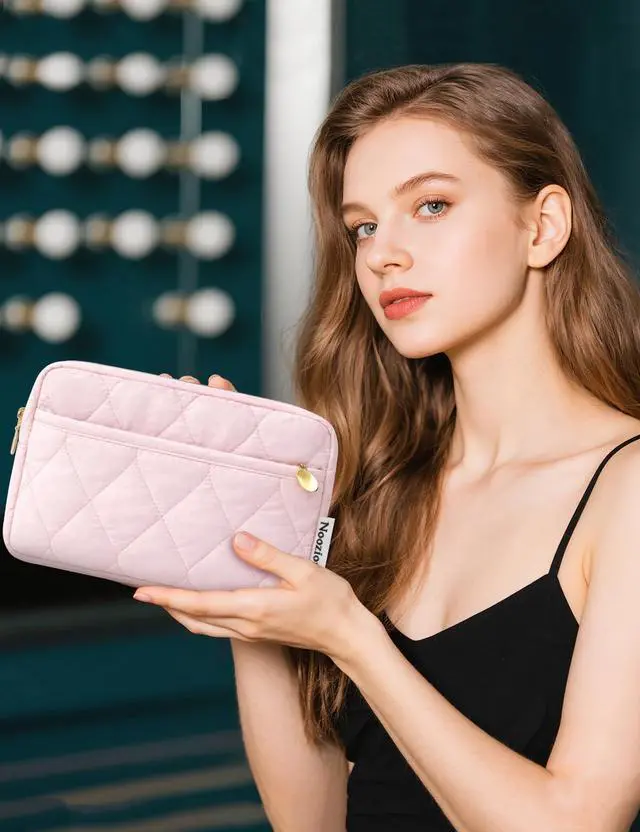 Alt view image 6 of 7 - Makeup Bag Travel Toiletry Bag, Puffy Padded Cosmetic Bag for Women, Makeup Organizer Case, Wide-open Pouch Purse, Travel Essentials