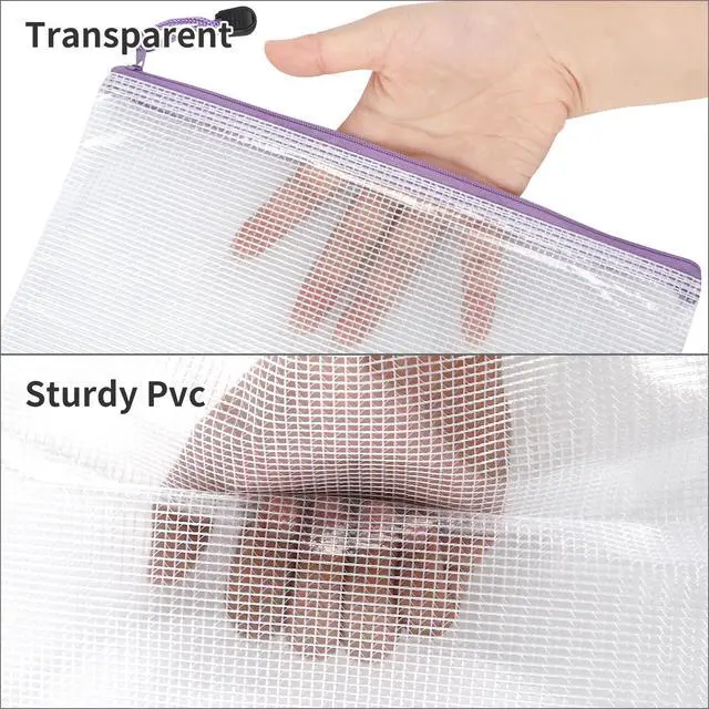 Alt view image 3 of 7 - 20pcs Mesh Zipper Pouch, Waterproof Zipper Bags, 8 Sizes Plastic Travel Pouch, 10 Colors, Multipurpose for Board Game, Travel Storage, School Supplies, Office Appliances, Home Organize