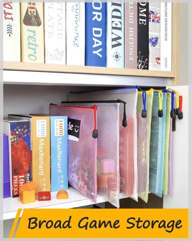 Alt view image 5 of 7 - Multisize Mesh Zipper Pouches (9 Colors, 24 Packs), Zip Bag for School Office Supplies, Puzzles & Games Organizing Storage