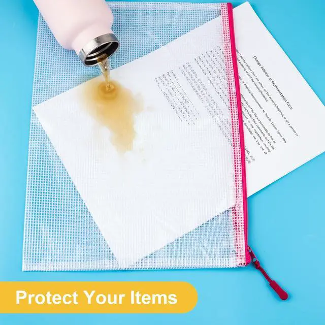 Alt view image 6 of 7 - 24 Pcs Mesh Zipper Pouch Bags, Plastic Zipper Pouches for Classroom in 8 Sizes, Waterproof Mesh Zipper Bags for Organizing, Clear Zipper Pouches for Organizing, Travel, Office Supplies