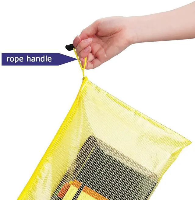 Alt view image 6 of 7 - 6 Pack Mesh Zipper Pouch Bags, Waterproof Zipper Pouch A4 Size