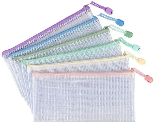 Main image of 10 Pack Small Mesh Zipper Pouch Bags A6 Size