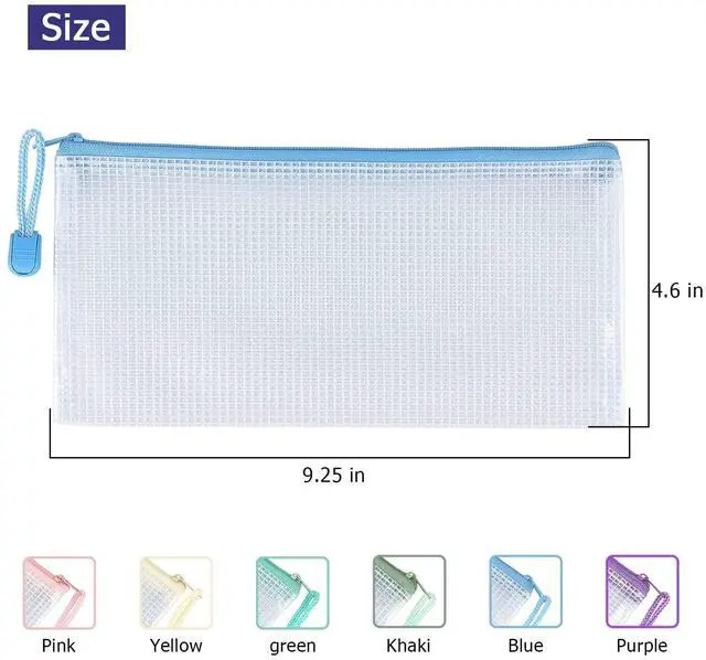 Alt view image 3 of 7 - 10 Pack Small Mesh Zipper Pouch Bags A6 Size
