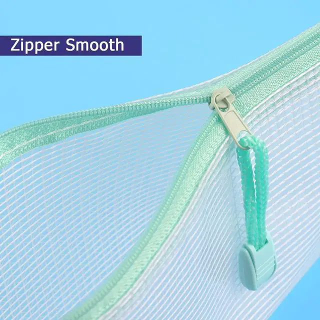 Alt view image 4 of 7 - 10 Pack Small Mesh Zipper Pouch Bags A6 Size