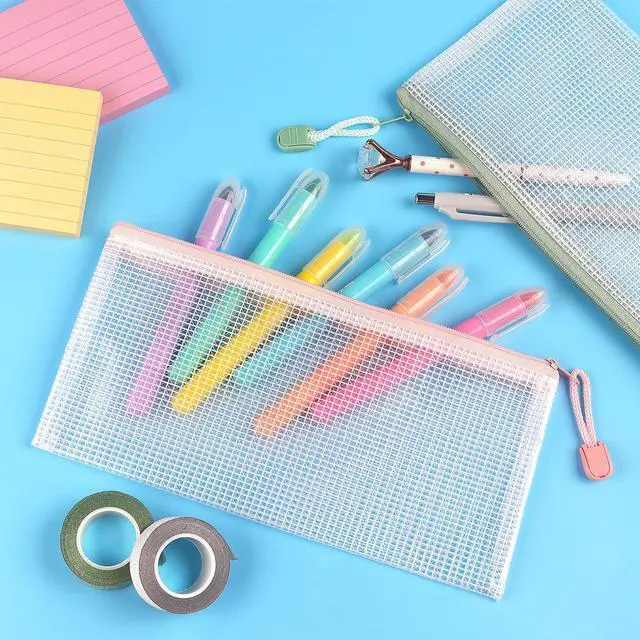 Alt view image 6 of 7 - 10 Pack Small Mesh Zipper Pouch Bags A6 Size