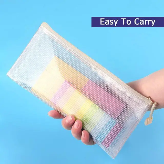 Alt view image 5 of 7 - 10 Pack Small Mesh Zipper Pouch Bags A6 Size