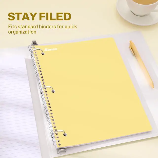Alt view image 3 of 7 - Spiral Notebooks, 6 Pack, 1-Subject, College Ruled Paper, 8" x 10-1/2", 70 Sheets per Notebook, Assorted Pastel Colors Spiral Notebooks for School