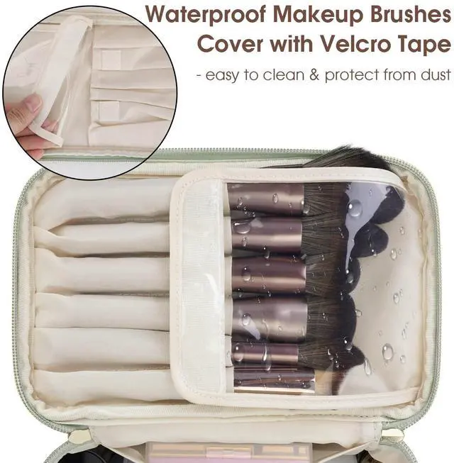 Alt view image 2 of 7 - Makeup Bag, Women Travel Make Up Vanity Case with Handle