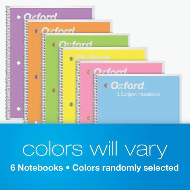 Alt view image 6 of 7 - Spiral Notebooks, 6 Pack, 1 Subject, Wide Ruled Notebooks for School, 8 x 10.5 Inches, 70 Sheets, Assorted Pastel Colors, Back to School Supplies (63757)