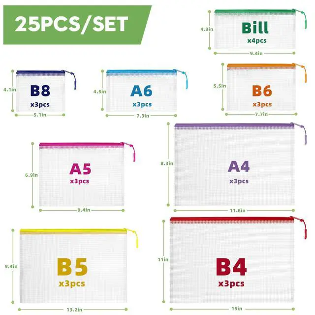 Alt view image 2 of 6 - 25pcs Mesh Zipper Pouch Bags for Organization,Toy Storage Bags,Clear Zipper Pouch Suitable for Travel,Classroom and Home