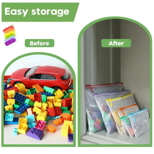 Alt view image 3 of 6 - 25pcs Mesh Zipper Pouch Bags for Organization,Toy Storage Bags,Clear Zipper Pouch Suitable for Travel,Classroom and Home