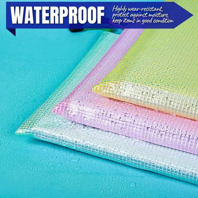 Alt view image 4 of 7 - 20PCS Zipper Pouch, A4 Mesh Zipper Pouch Bags, Waterproof Bag, Mesh Bags for Classroom Organization, Toy Storage, School Supplies, Travel Essentials, File Jackets & File Pockets
