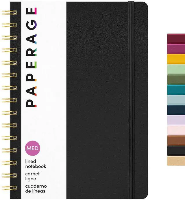 Main image of Lined Spiral Journal Notebook, (Black), 160 Pages, Hardcover Journal for Women & Men, Medium 5.5 in x 8 in - 100 GSM, Thick Paper, Spiral Notebook for Work, School & Journaling
