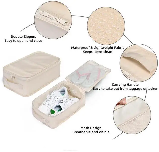 Alt view image 2 of 5 - Travel Shoe Bags, Foldable Waterproof Shoe Puches Organizer-Double Layer (Multi-colored4)