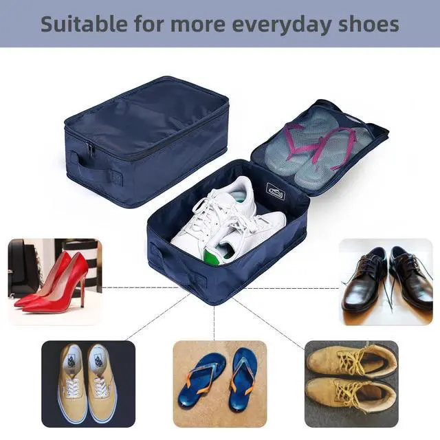 Alt view image 4 of 5 - Travel Shoe Bags, Foldable Waterproof Shoe Puches Organizer-Double Layer (Multi-colored4)