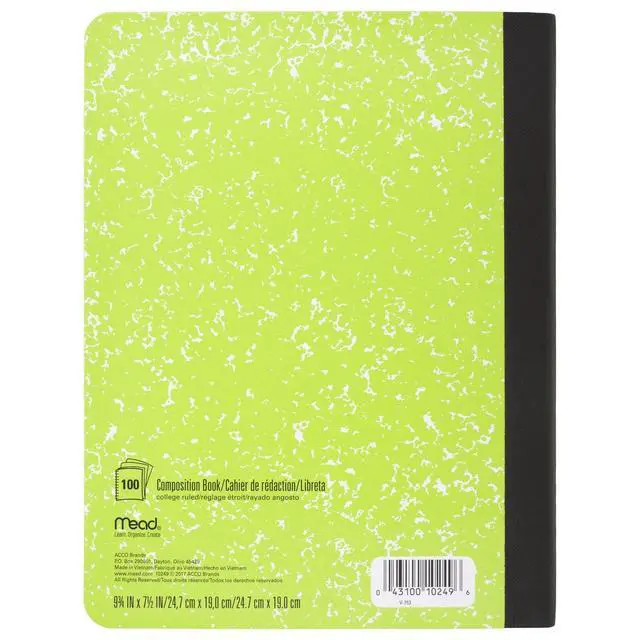 Alt view image 6 of 6 - Composition Notebook, College Ruled 7.5" x 9.75" Paper, 100 Sheets, Assorted Colors, 6 Pack (850106-ECM)