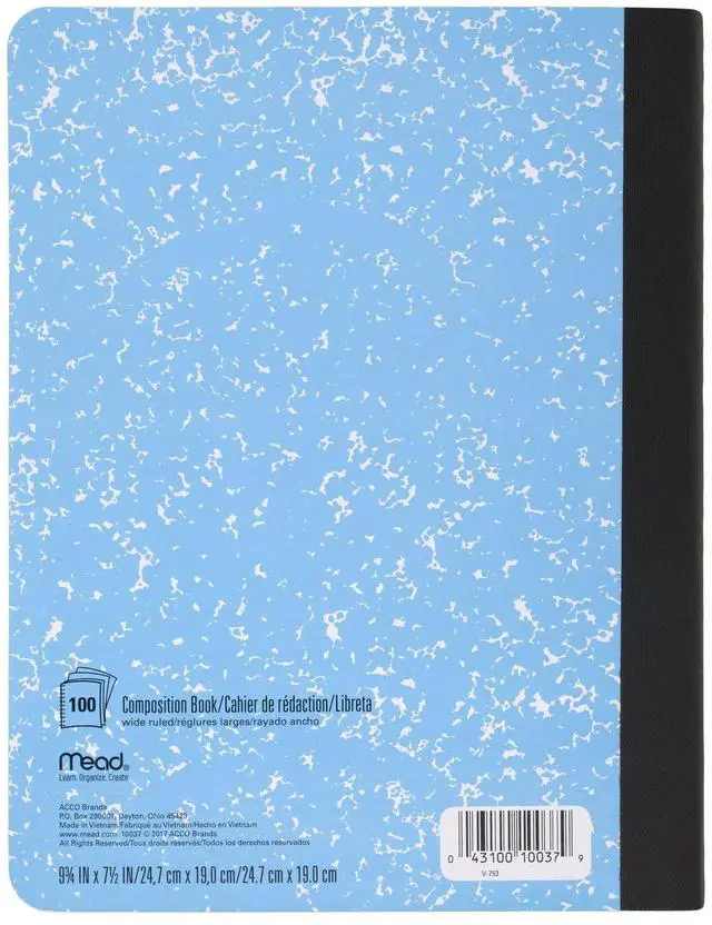 Alt view image 6 of 6 - Composition Notebook, Wide Ruled 7.5" x 9.75" Paper, 100 Sheets, Assorted Colors, 6 Pack (950054-ECM)