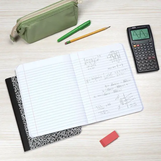 Alt view image 6 of 7 - Composition Notebooks, 9-3/4 x 7-1/2 Inch School Journals, Wide Ruled Paper, Black Marble Covers, 100 Sheets per Book, 2 Pack (1002516)