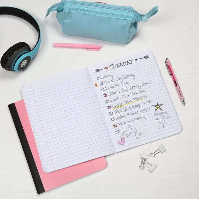 Alt view image 6 of 7 - Composition Notebooks, 3 Pack, Cover Colors Vary, Wide Ruled Paper, 9-3/4 x 7-1/2 Inch School Journals, Assorted Pastel Covers, 100 Sheets per Book (1002519)
