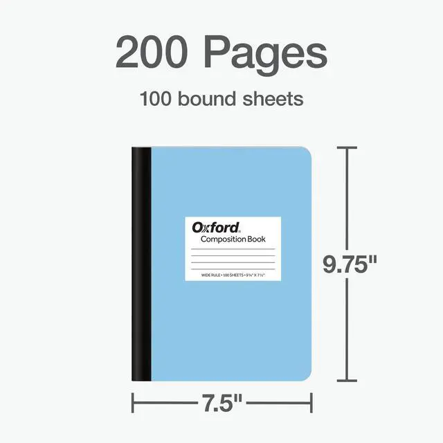 Alt view image 2 of 7 - Composition Notebooks, 3 Pack, Cover Colors Vary, Wide Ruled Paper, 9-3/4 x 7-1/2 Inch School Journals, Assorted Pastel Covers, 100 Sheets per Book (1002519)