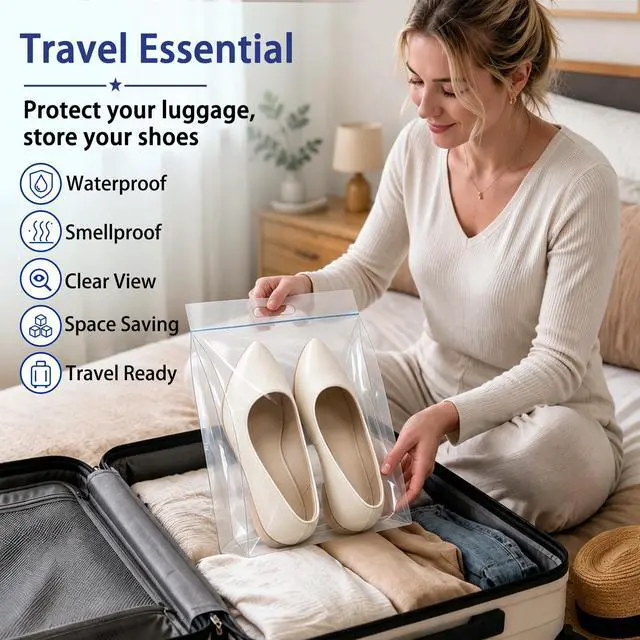 Alt view image 3 of 6 - Waterproof Shoe Bags for Travel Packing Storage