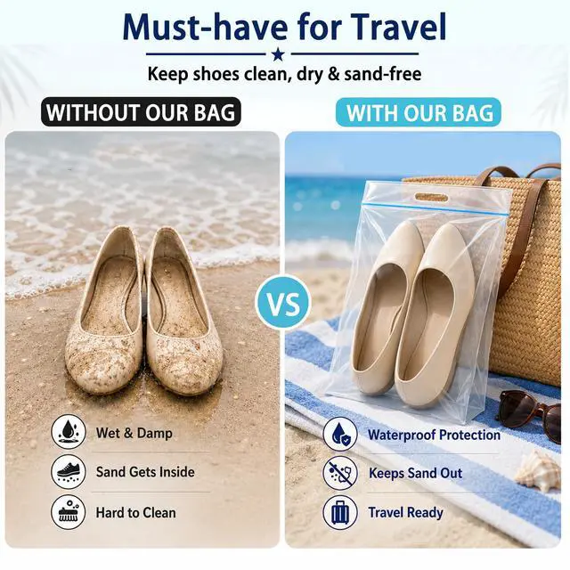 Alt view image 6 of 6 - Waterproof Shoe Bags for Travel Packing Storage