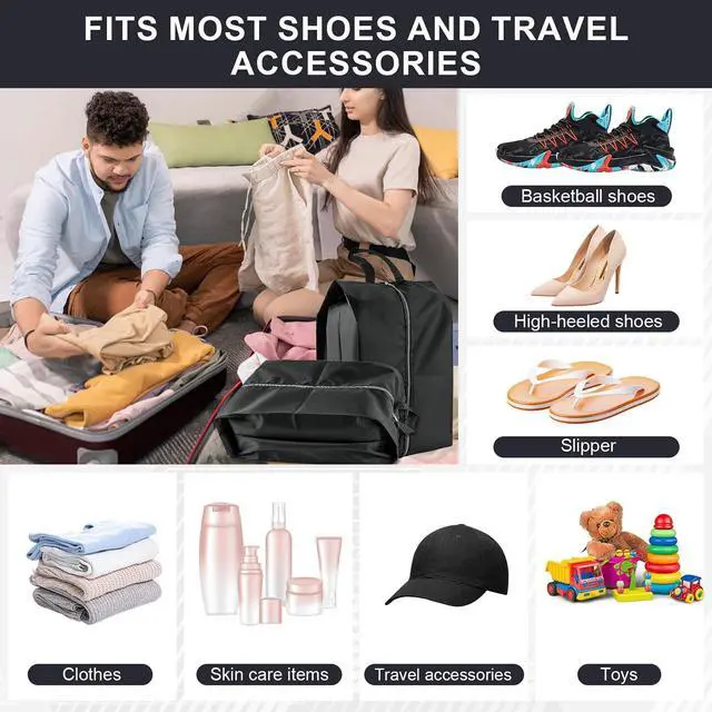 Alt view image 5 of 7 - Shoe Bags for Travel, 4 Pack Extra Durable Travel Shoe Bags for Storage and Packing, Reusable Water-proof Shoe Bag with Smooth Zipper, Portable Travel Essentials