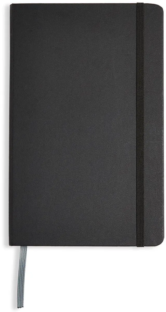 Main image of Classic Lined Writing Notebook for Note Taking and Journaling, Hardcover with Elastic Closure, 240 Pages, 5" x 8.25", Black