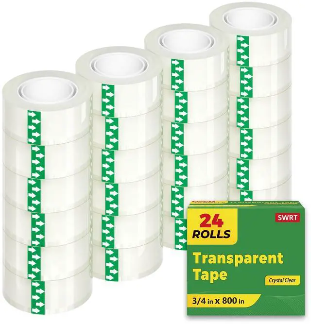 Main image of Tape, 24 Rolls Clear Tape Refills for Dispenser, Transparent Tape, 3/4 in x 800 in Tape Rolls, Strong Adhesive Tape for Gift Wrapping, Home, School & Office Tape