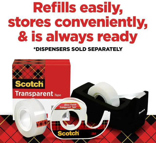 Alt view image 7 of 7 - Transparent Tape, Clear Tape Engineered for Office and Home Use, 1 Inch Core, 3/4 in x 1296 in, 6 Rolls