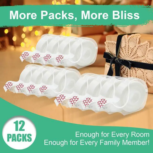 Alt view image 7 of 7 - Tape Bulk, Clear Tape, Invisible, Matte Finish, Writable, 3/4 in x 650 in, Transparent Tape, 12 Rolls with Dispensers, Ideal for Gift Wrapping, School Supplies & Office Use