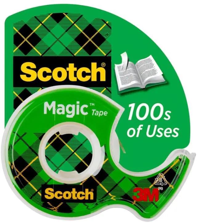 Main image of Magic Tape, 1 Roll, Numerous Applications, Invisible, Engineered for Repairing, 3/4 x 650 Inches, Dispensered (122)