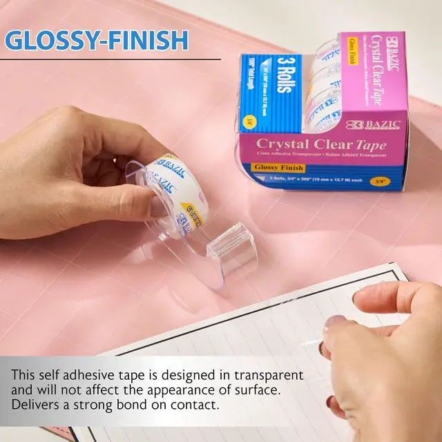 Alt view image 3 of 7 - Crystal Clear Tape, 3/4 in x 500 in, 3 Ct