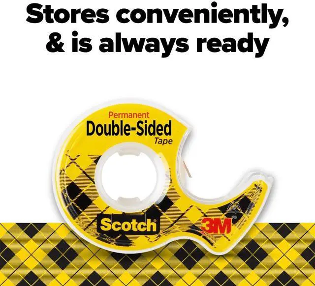 Alt view image 7 of 7 - Double-Sided Tape, 1/2 in x 250 in (12.7 mm x 6.35 m), 3 Pack