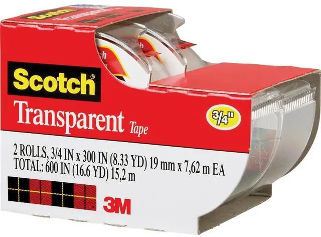 Main image of Transparent Tape, 3/4 in x 250 in, 2 Rolls