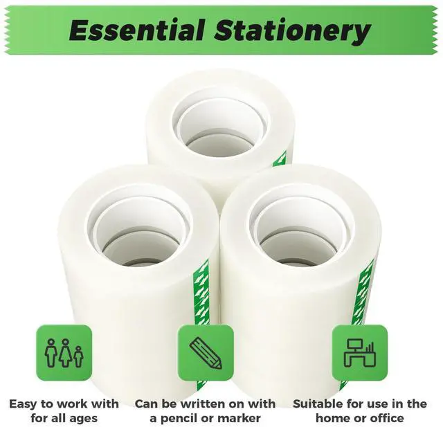 Alt view image 7 of 7 - Invisible Tape Refills, 12 Rolls, 3/4 in x 800 in, Matte Finish