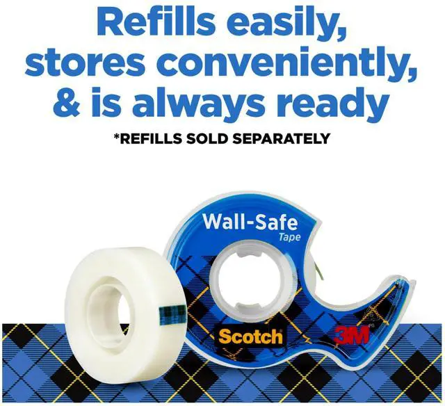Alt view image 7 of 7 - Wall-Safe Tape, 2 Dispensered Rolls, Sticks Securely, Removes Cleanly, Invisible, Designed for Displaying, Photo Safe, 3/4 in x 600 in (183-DM2)