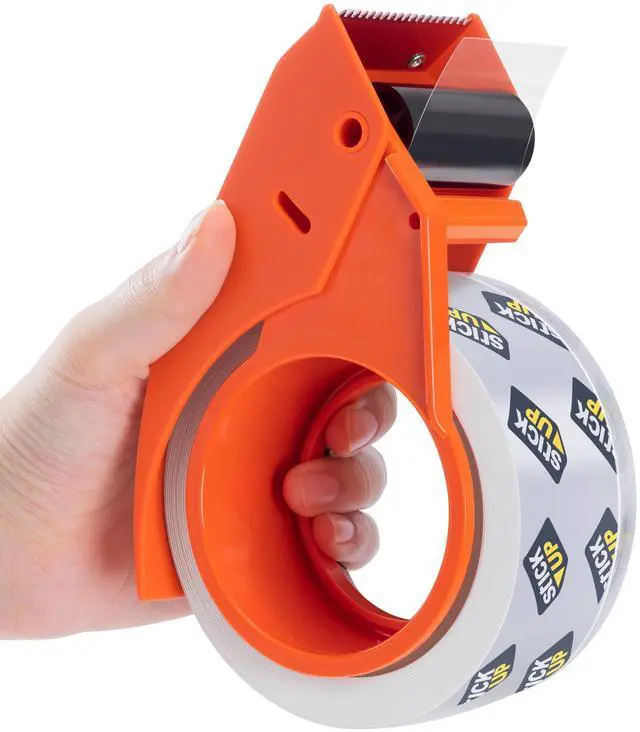 Main image of Heavy Duty Packing Tape with Dispenser, 1 Roll, 1.88" x 65 YDs, Clear Strong Adhesive Package Sealing Tape for Shipping Moving Boxes, Mailing Supplies and Storage