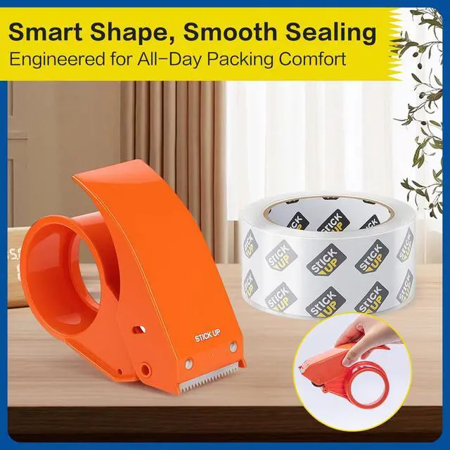 Alt view image 4 of 7 - Heavy Duty Packing Tape with Dispenser, 1 Roll, 1.88" x 65 YDs, Clear Strong Adhesive Package Sealing Tape for Shipping Moving Boxes, Mailing Supplies and Storage