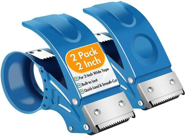 Main image of 2 Pack Heavy Duty Packing Tape Dispenser Gun, Fits Packaging Tape up to 2 Inches Wide with 3-Inch Core, Adjustable Brake Tape Gun for Shipping, Moving, Office & Warehouse