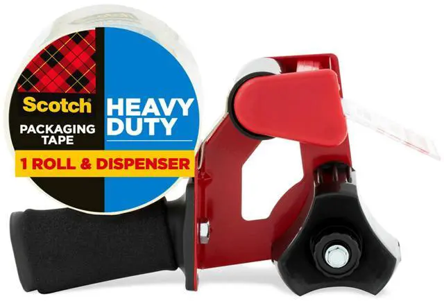 Main image of Heavy Duty Packaging Tape, 1.88 x 54.6 yd, Designed for Packing, Shipping and Mailing, Strong Seal on All Box Types, 3" Core, Clear, 1 Roll w/Dispenser (3850-2ST)