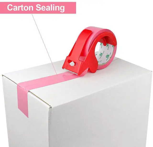 Alt view image 3 of 7 - Pink Packing Tape, 1.88'' x 55yds Per Roll,3 Rolls Heavy Duty Packaging Tape with Dispensers for Packing Shipping Moving and Sealing