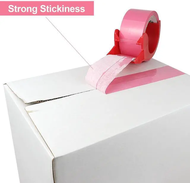 Alt view image 4 of 7 - Pink Packing Tape, 1.88'' x 55yds Per Roll,3 Rolls Heavy Duty Packaging Tape with Dispensers for Packing Shipping Moving and Sealing