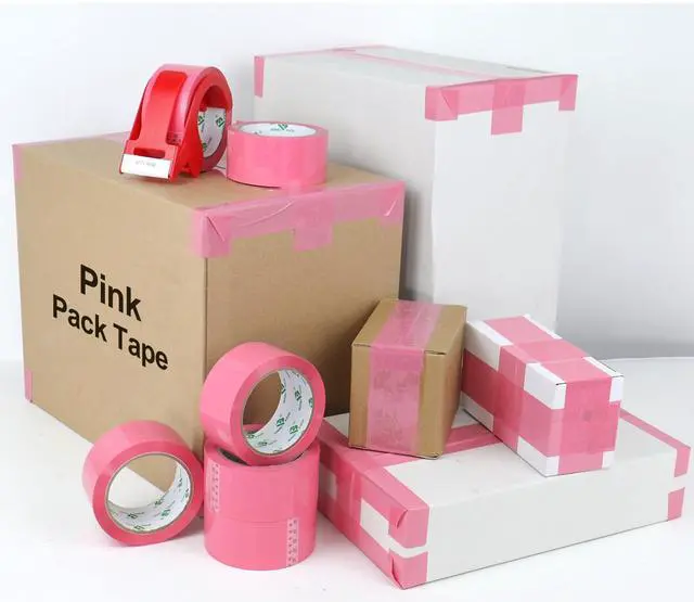 Alt view image 7 of 7 - Pink Packing Tape, 1.88'' x 55yds Per Roll,3 Rolls Heavy Duty Packaging Tape with Dispensers for Packing Shipping Moving and Sealing