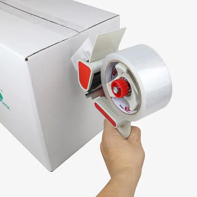 Alt view image 4 of 7 - Heavy Duty Packaging Tape Dispenser, 2 Inch Tape Gun with Clear Tape, 1 Dispenser + 2 Rolls (Clear)