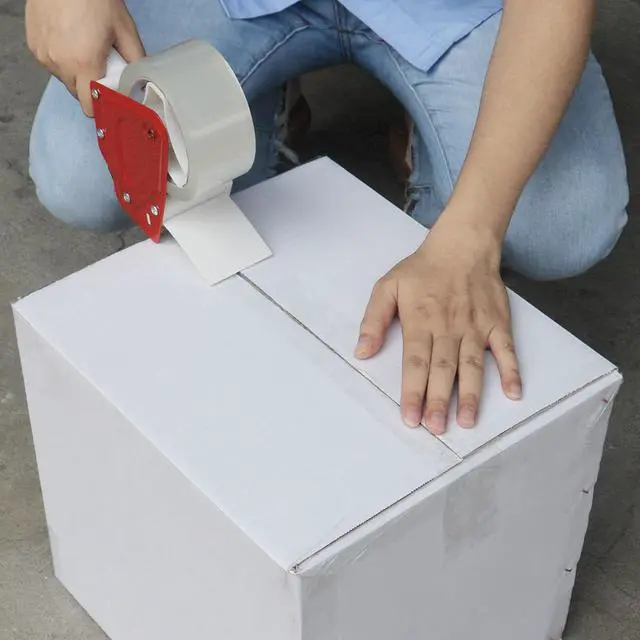 Alt view image 5 of 7 - Heavy Duty Packaging Tape Dispenser, 2 Inch Tape Gun with Clear Tape, 1 Dispenser + 2 Rolls (Clear)