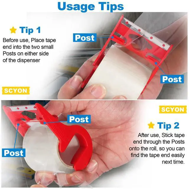 Alt view image 3 of 7 - Packing Tape, Clear Packing Tape with Dispenser, 1.88 in. x 22.2 yd., 3 Noiseless Shipping Tape Rolls, 2 mil, Tranparent Package Tape for Moving Boxes, Mailing Supplies.