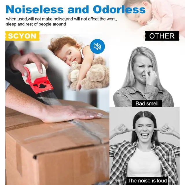 Alt view image 7 of 7 - Packing Tape, Clear Packing Tape with Dispenser, 1.88 in. x 22.2 yd., 3 Noiseless Shipping Tape Rolls, 2 mil, Tranparent Package Tape for Moving Boxes, Mailing Supplies.