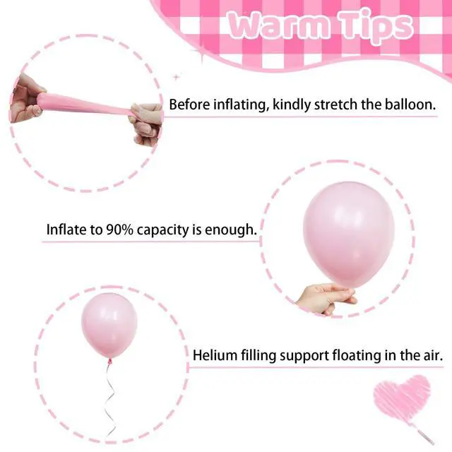 Alt view image 3 of 7 - Pink Balloons Set, 60PCS Hot Pink Latex Balloons, 12Inch Pink Confetti Balloon Pastel Pink Metallic Party Balloons Helium for Girls Women Baby Shower Princess Wedding Birthday Party Decoration
